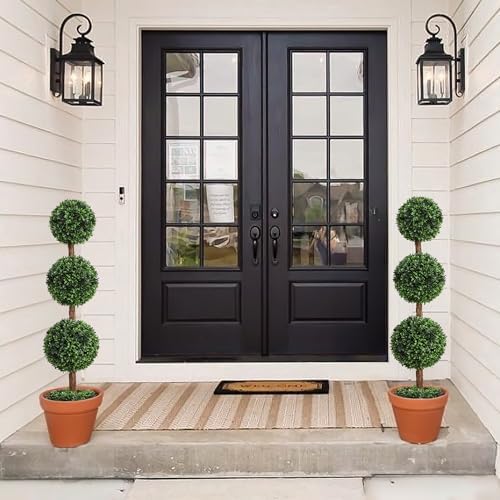 Faux Boxwood Ball Tree Outdoor