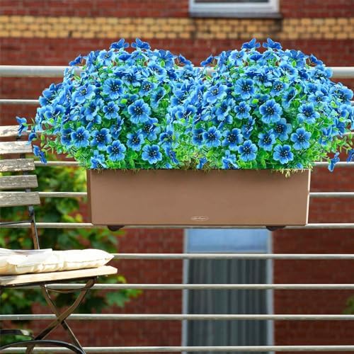 Gorgeous Artificial Fake UV-Resistant Flowers Outdoors Blue
