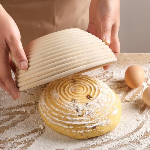 10-Inch Banneton Bread Proofing Basket Set with Liners