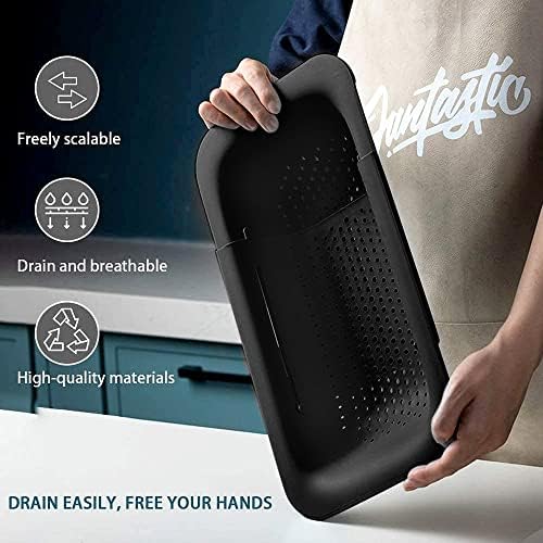 Collapsible Sink Strainer Basket Extendable Plastic Fruit Vegetable Strainer for Kitchen Use