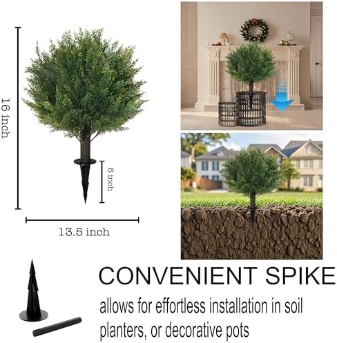 16 Artificial Cedar Topiary Balls Set of 2