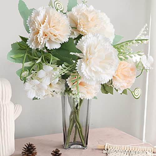 Beautiful Beige Carnation Artificial flowers Bouquet for Weddings