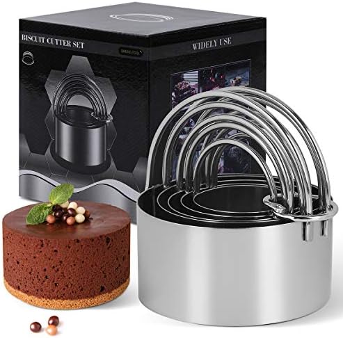 Stainless Steel Round Cookie Cutter Set with Handles