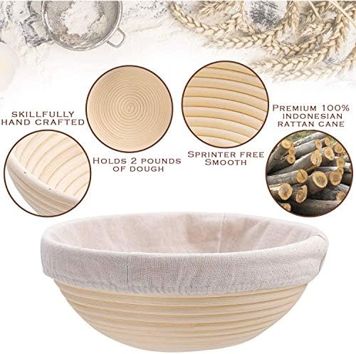 YAANI Sourdough Starter Kit with Banneton Baskets and Baking Tools
