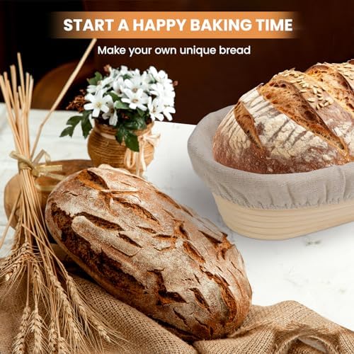 Professional Sourdough Bread Banneton Basket Set of 2 with Tools and More