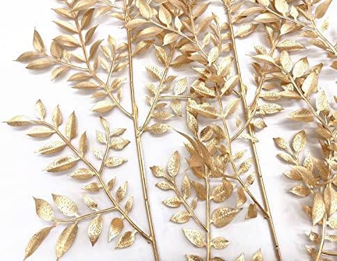 Elegant Golden Fake Leaves for Christmas Decor