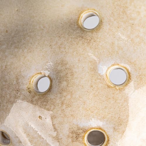 Set of 2 Cream Stoneware Colanders for Kitchen Use