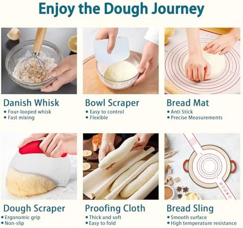 Sourdough Baking Set with Rattan Proofing Baskets