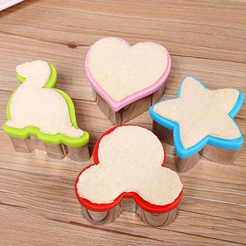 Magigift Sandwich Cutter Set with Dinosaur Heart Star Shapes