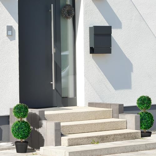 Set of 2 235 Artificial Boxwood Topiary with Pots