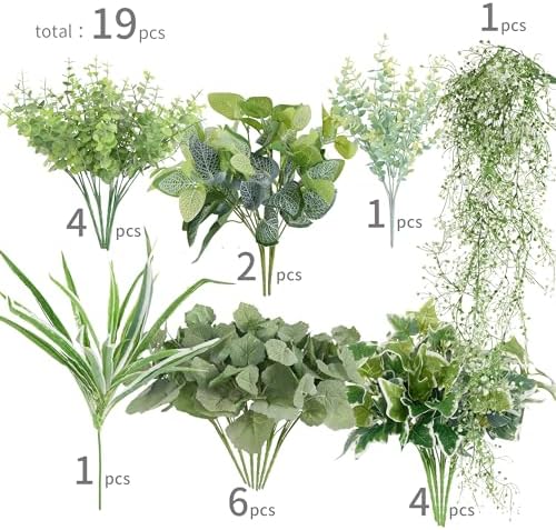 19-Piece Outdoor Boxwood Faux Plants
