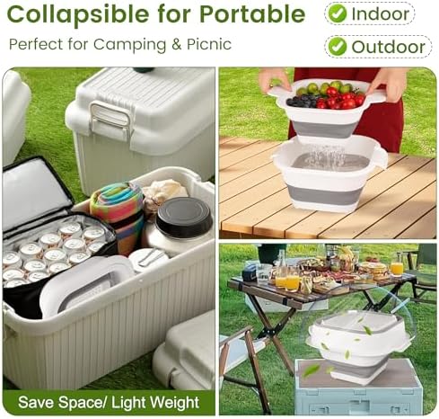 Collapsible Colander Set with Strainer Bowl for Kitchen