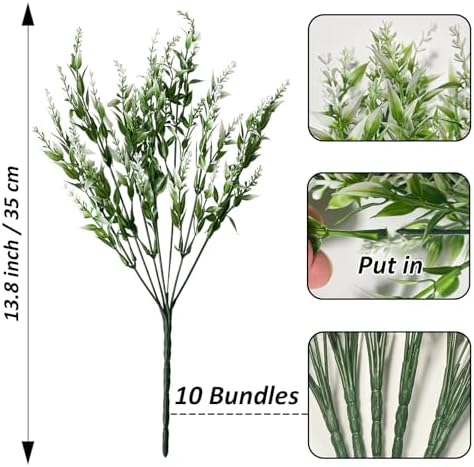 Lakiyfye Lavender Outdoor Fake Shrubs 10-Bundle