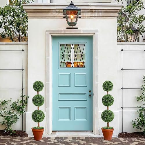 Faux Boxwood Ball Tree Outdoor