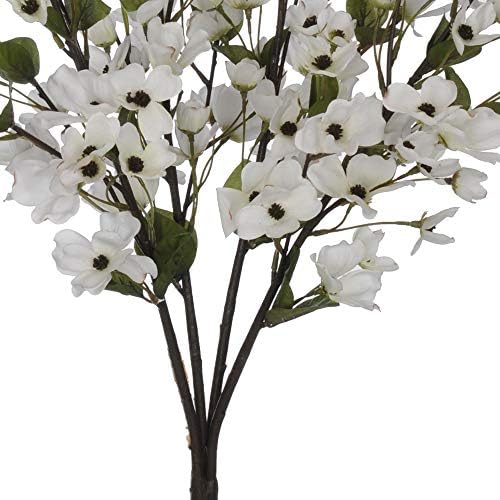 House of Silk Flowers - Cream Dogwood Bushes Set of 6