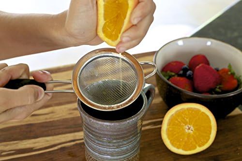 LiveFresh Fine Mesh Stainless Steel Tea Strainer with Non-Slip Handle - 3 Inch
