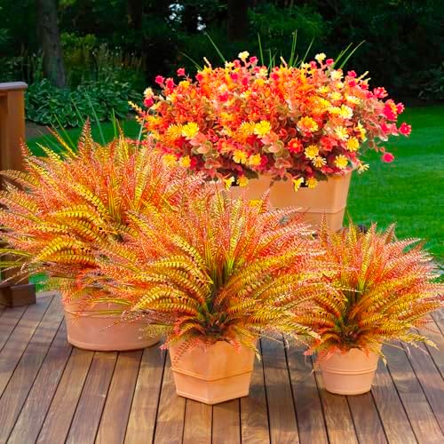 Thinktral Realistic Fake Ferns Outdoor Set 22 Pcs