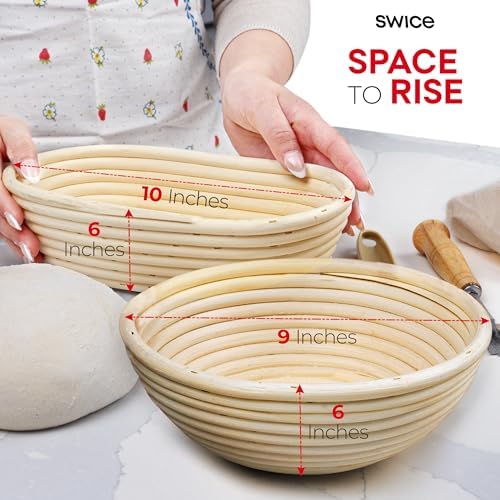 Swice 9-inch 10-inch Bread Proofing Basket Set