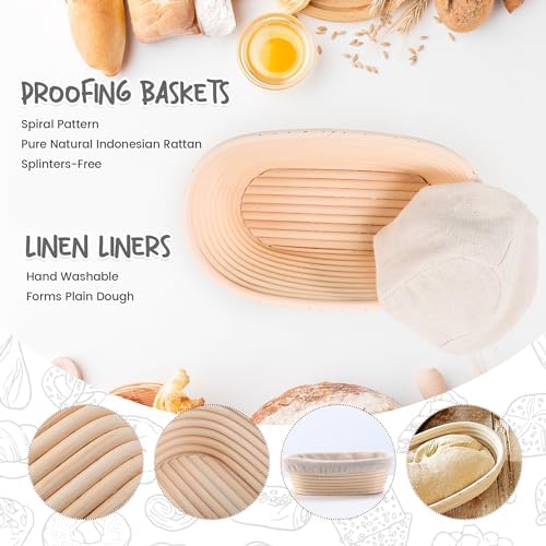 Sourdough Bread Proofing Basket Set