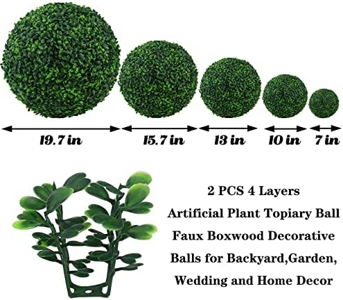 Sunnyglade 2PCS Boxwood Topiary Balls for Backyard Balcony Use
