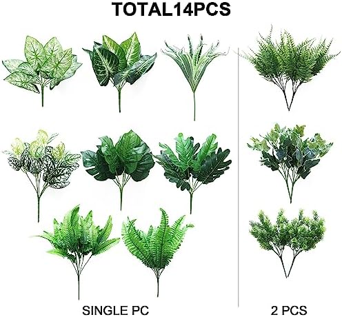 14 Bunch Realistic Fake Plants Outdoor Decor