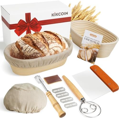 Professional Sourdough Bread Banneton Basket Set of 2 with Tools and More