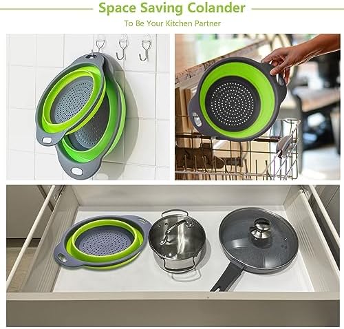 Collapsible Colander Set 3-Piece Heat-Resistant Kitchen Essentials