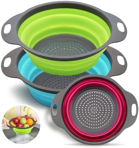 ES Silicone Collapsible Colander - Small for Camping Kitchen Use