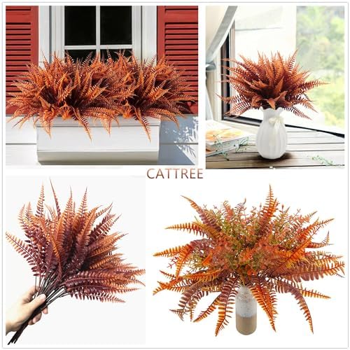 CATTREE Artificial Boston Fern Plants Bundle