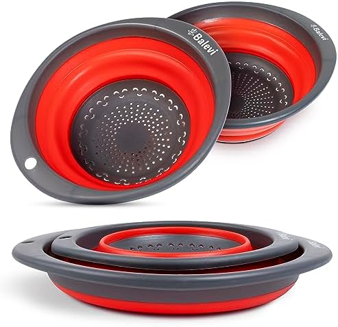 Balevi Collapsible Colanders Set of 2 - Red