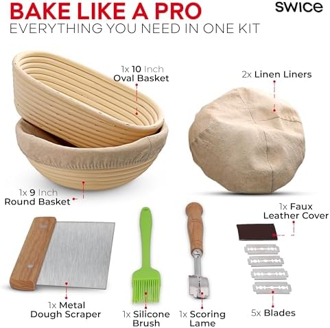 Swice 9-inch 10-inch Bread Proofing Basket Set
