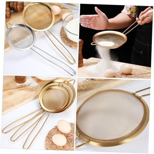 3-Piece Ergonomic Stainless Steel Mesh Strainer Set for Kitchen Use