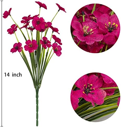 15 Fuchsia Outdoor Artificial Flowers - UV Resistant No Fade