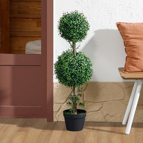 2 x Boxwood Artificial Tree Potted Set