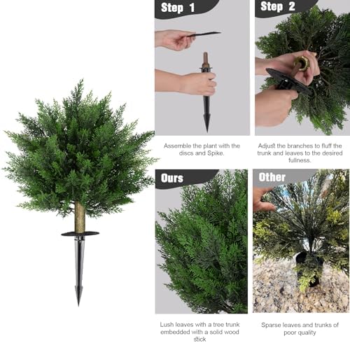 2835 Inch Set of 2 Realistic Artificial Cypress Topiary Trees