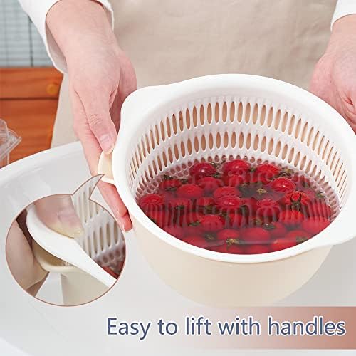 Double Layer Kitchen Colander Set with Bowl Strainer