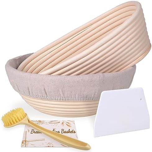 HOMEDISIAC Banneton 9-inch 10-inch Rattan Proofing Basket Set