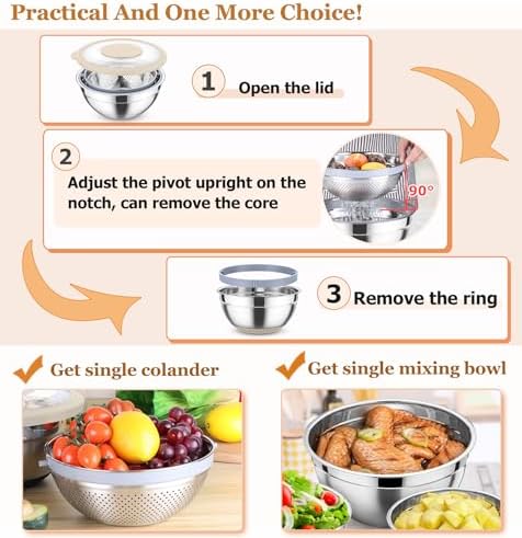 TeamFar Multi-Purpose Colander Set with Graters Khaki