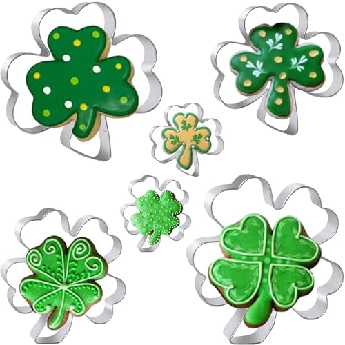 St Patricks Day Cookies - Shamrock Four Leaf Clover Cutter Set
