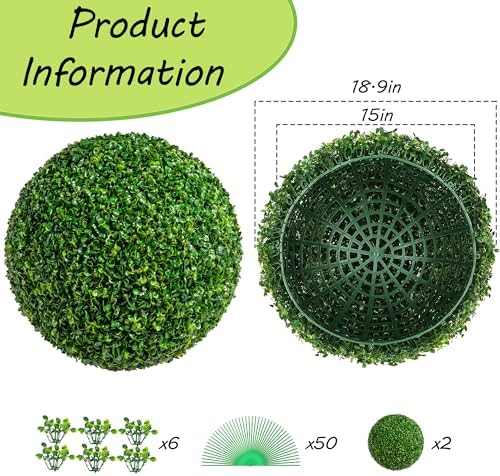 Elegant Faux Boxwood Topiaries for Outside Decor