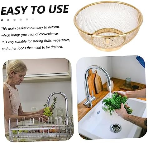Collapsible Metal Colander Stainless Steel Strainer with Fine Mesh - Durable and Multi-Purpose