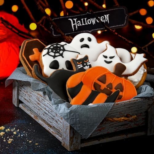 Halloween Cookie Cutters Set - 9 Piece Metal Shapes for Baking and Crafting