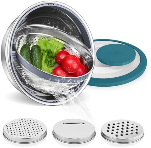 Durable 4-1 Stainless Steel Colander Set for Kitchen Use