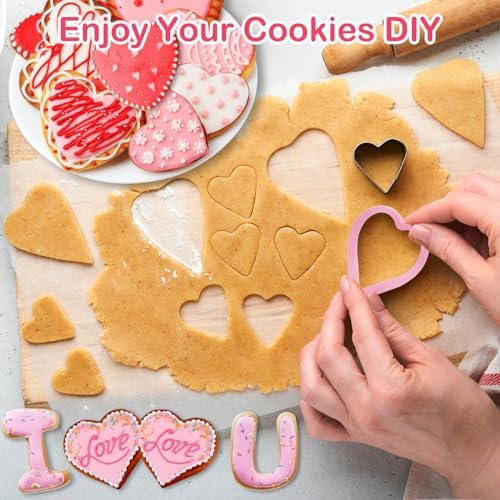 Sturdy Heart Cookie Cutter Set for Valentines Day Easy to Use Durable