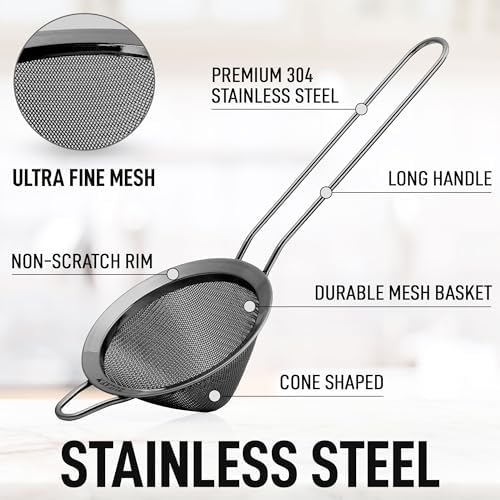 Zulay Kitchen Fine Mesh Strainer - Rust-Proof Professional Look 1