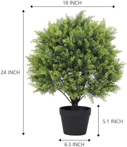 THE BLOOM TIMES 2 Ft Artificial Tree Topiary Outdoor Set