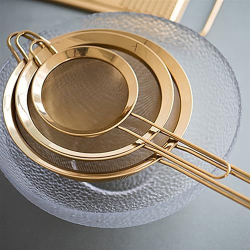 Portable Mesh Strainer - Stainless Steel Colander Gold