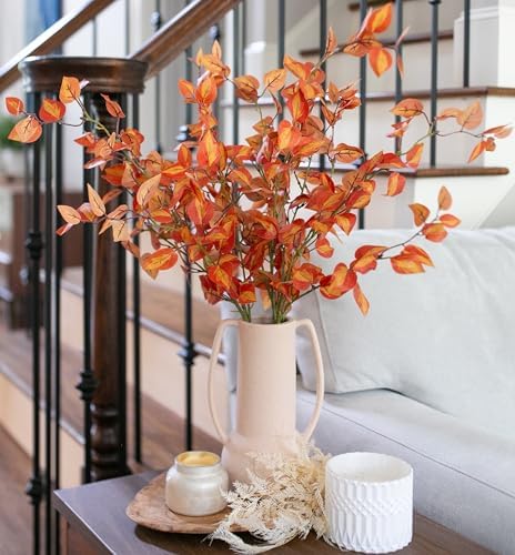 5PCS Fake Eucalyptus Leaves for Fall Cozy Autumn Greenery
