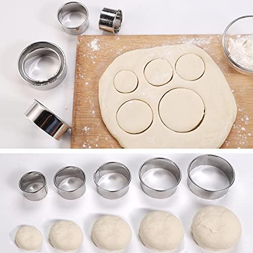 KSPOWWIN 5-Piece Round Cookie Cutters Set Stainless Steel Gradient Sizes