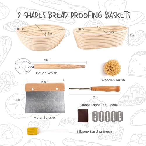 Bread Proofing Basket Set Perfect for Sourdough